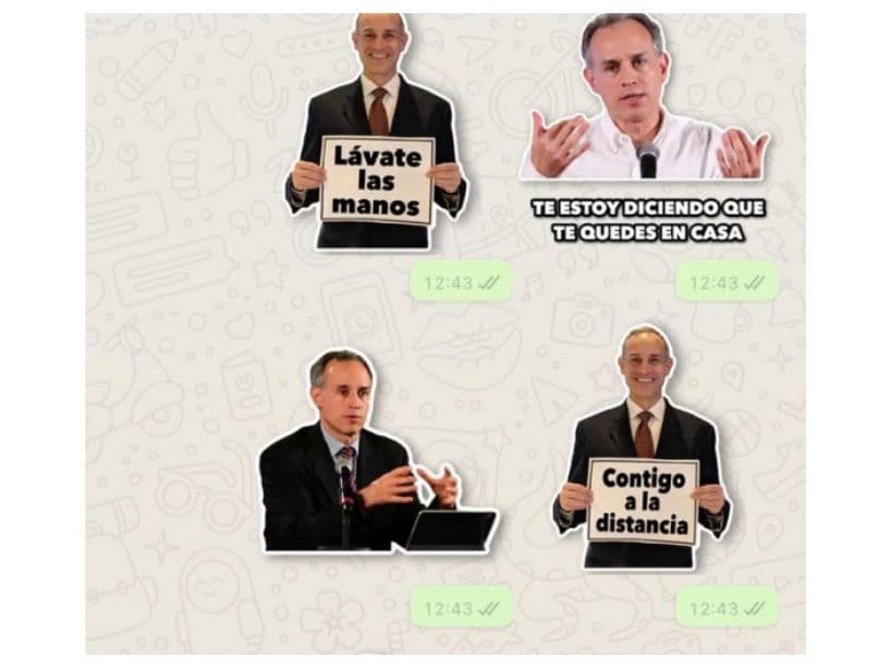 "Lávate las manos", "Que te quedes en casa" y "Contigo a la distancia" son algunos de los stickers de Whatsapp.