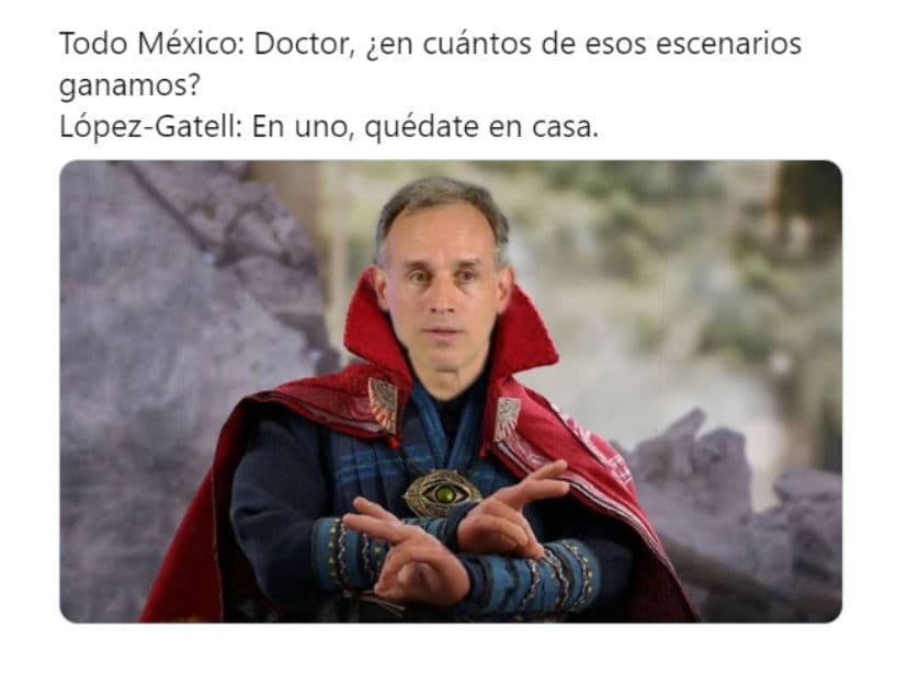 Al subsecretario lo compararon con una escena de Avengers: Endgame, debido a que el único escenario en el que se gana, es cuando nos quedamos en casa para mantener distanciamiento social, así como en la película.